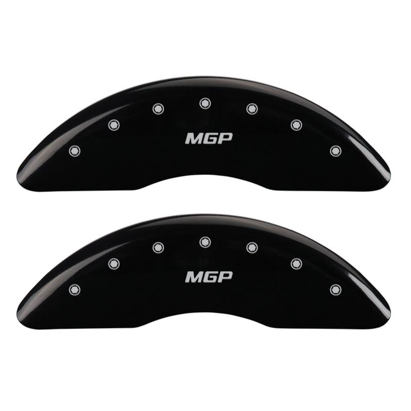 MGP 2 Caliper Covers Engraved Front MGP Black Finish Silver Characters 2007 GMC Canyon 34213FMGPBK Main Image