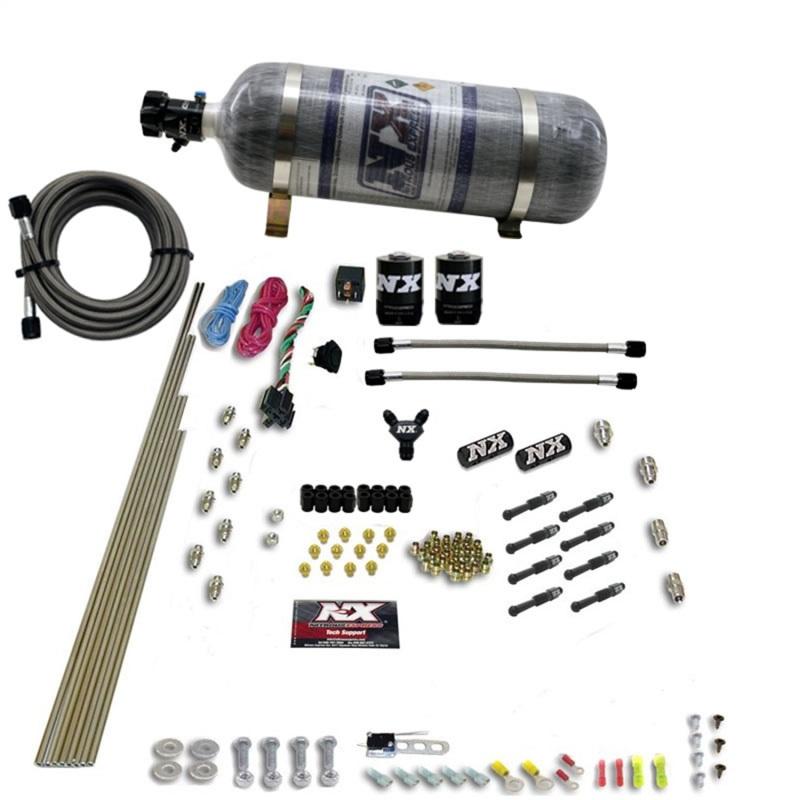 Nitrous Express 8 Cyl Dry Direct Port 2 Solenoids Nitrous Kit (200-600HP) w/Composite Bottle 93006-12 Main Image