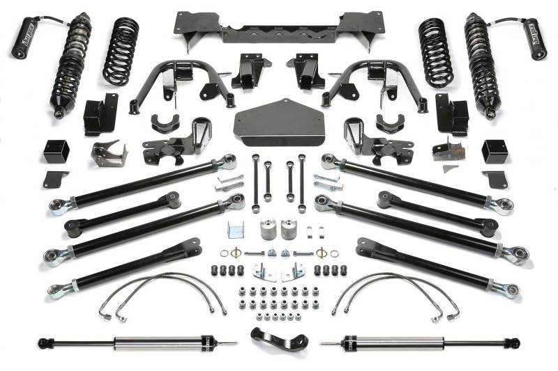 Fabtech 07-18 Jeep JK 4WD 2-Door 3in Crawler System w/DL 2.5 Resi Coilovers & Rear DL 2.25 Shocks K4063DL Main Image