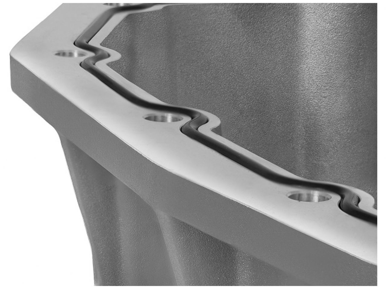 aFe Street Series Engine Oil Pan Raw w/ Machined Fins Ford Diesel Trucks