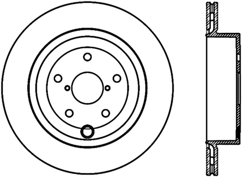 StopTech Sport Cross Drilled Brake Rotor; Rear Right