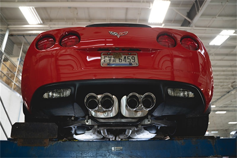 Corsa 06-13 Chevy Corvette C6 Z06 7.0L / 09-13 ZR1 6.2L Polished AxleBack Exhaust w/4.5in Twin Tips 21077