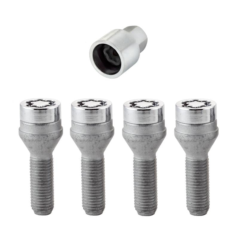 McGard Wheel Lock Bolt Set - 4pk. (Cone Seat) M12X1.5 / 17mm Hex / 31.7mm Shank Length - Chrome 27015 Main Image