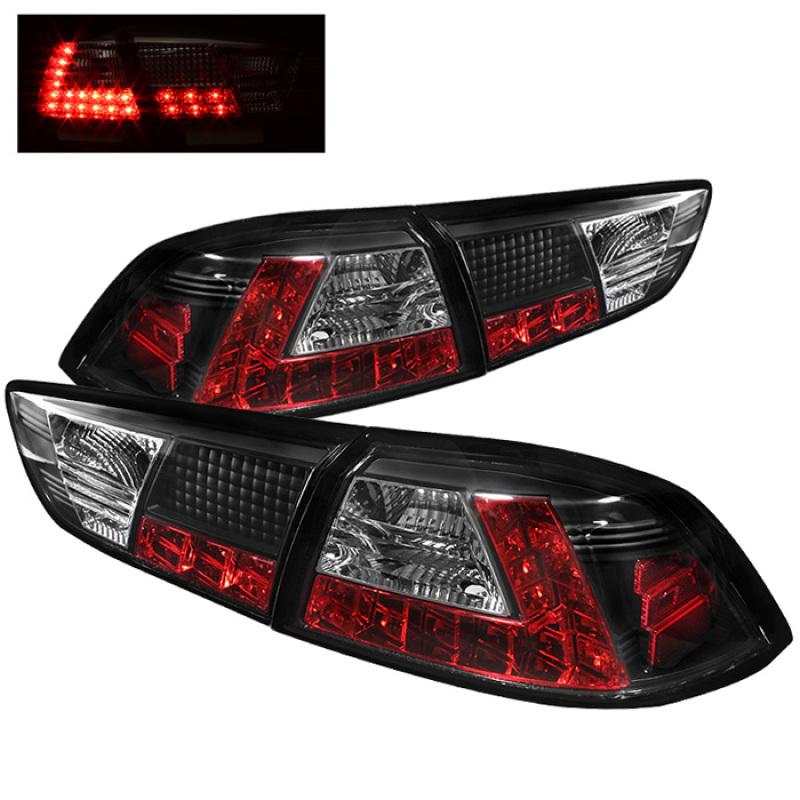 Spyder Mitsubishi Lancer/Evolution X 08-14 LED Tail Lights Blk ALT-YD-MITEVO1008-LED-BK 5030375 Main Image