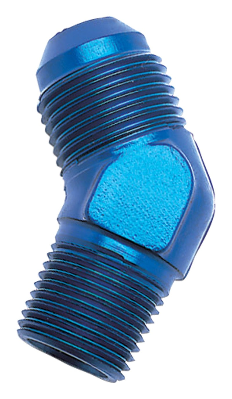 Russell -10 AN 45° Flare to Pipe Adapter (Blue Finish)