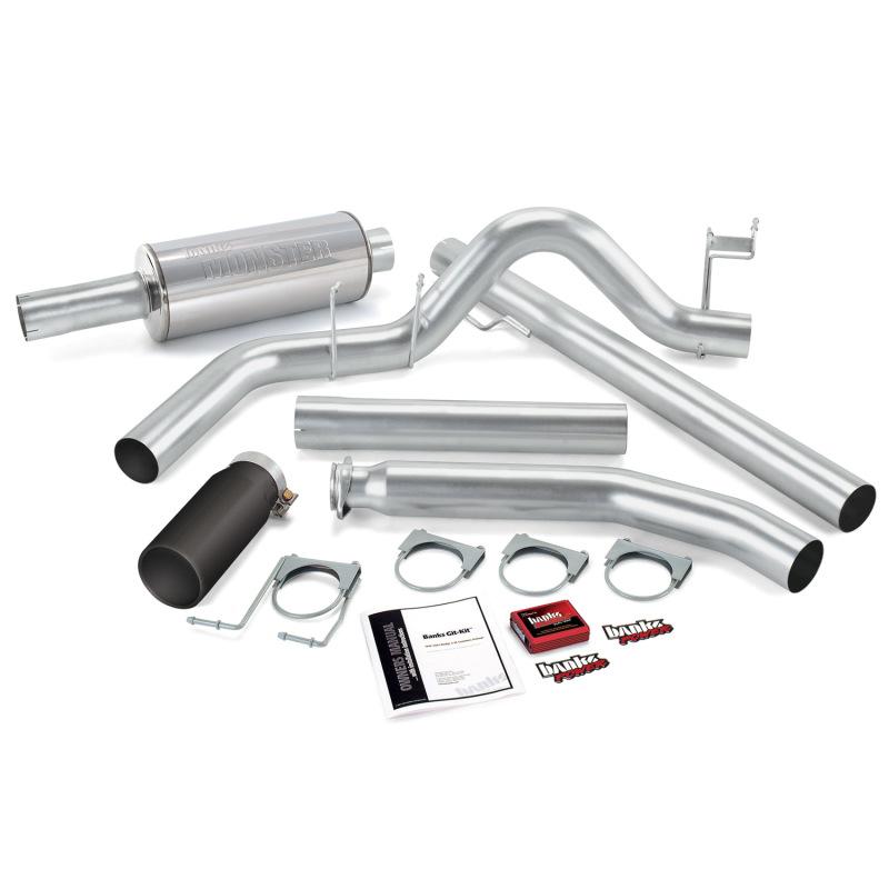 Banks Power 98-00 Dodge 5.9L Std Cab Git-Kit - SS Single Exhaust w/ Black Tip 49357-B Main Image