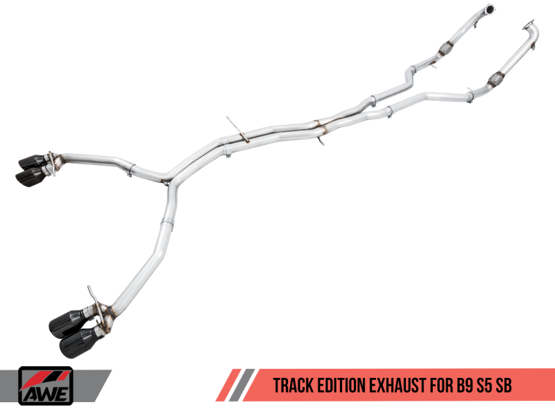 AWE Tuning Audi B9 S5 Sportback Track Edition Exhaust - Non-Resonated (Black 90mm Tips) 3010-43060