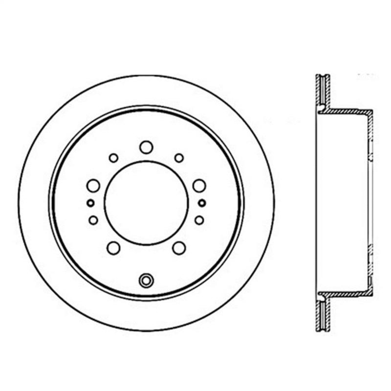 StopTech Power Slot 08-09 Lexus LX450/470/570 / 07-09 Toyota Tundra Slotted Left Rear Rotor 126.44157SL Main Image