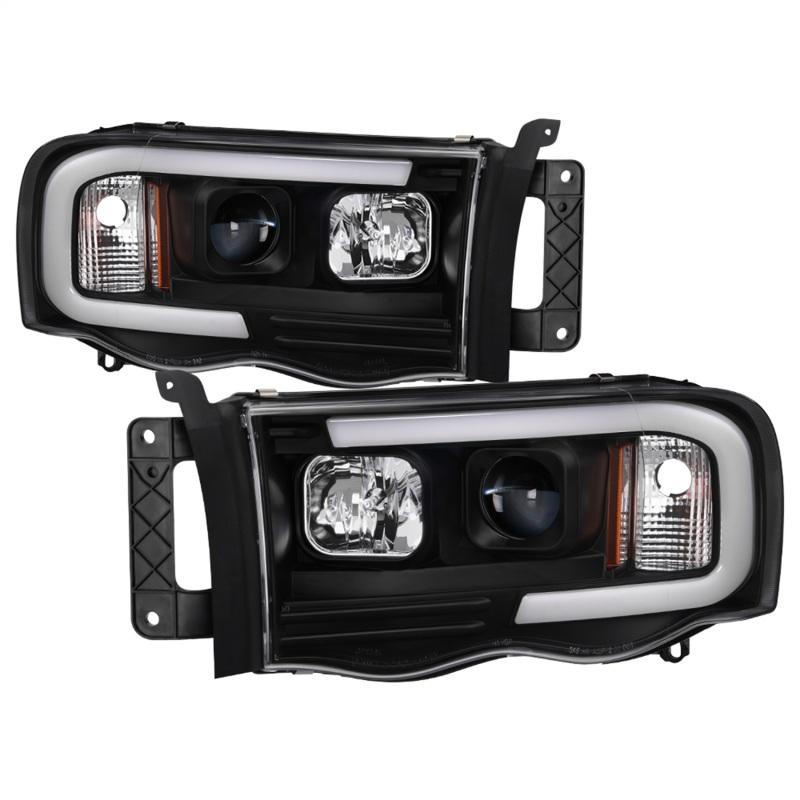 Spyder 02-05 Dodge Ram 1500 Light Bar Projector Headlights - Black (PRO-YD-DR02V2-LB-BK) 5084606 Main Image