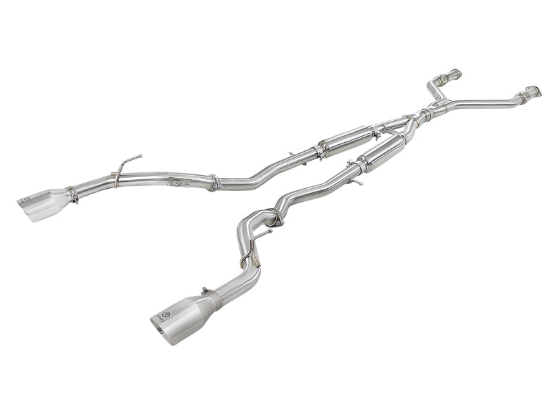 aFe Takeda 2.5in 304 SS Cat-Back Exhaust System w/ Polished Tips 16-18 Infiniti Q50 V6-3.0L (tt) 49-36132NM-P