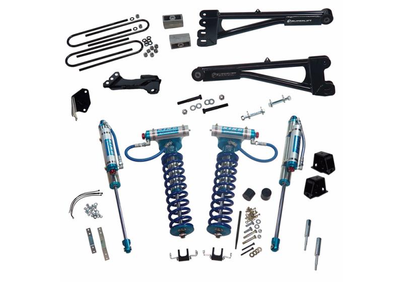 Superlift 05-07 Ford F-250/F-350 SD 4WD 4in Lift Kit w/Repl Radius Arms & King Coilovers Rear Shocks K975KG Main Image