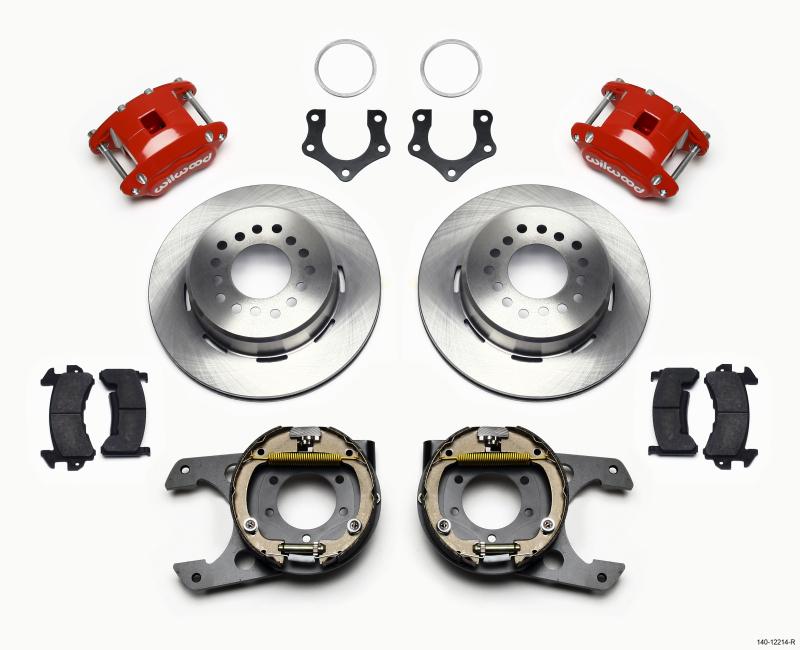 Wilwood D154 P/S Park Brake Kit Red Mopar/Dana 2.36in Off w/Snap Ring Brng 140-12214-R Main Image