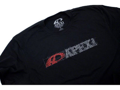 APEXi APEX Blueprint Sketch Tee - Black XXL *Discontinued