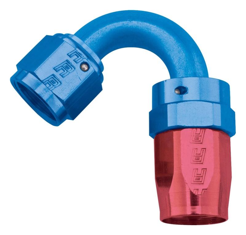 Russell Performance -12 AN Red/Blue 120 Degree Full Flow Swivel Hose End (With 1-1/8in Radius) 613430 Main Image