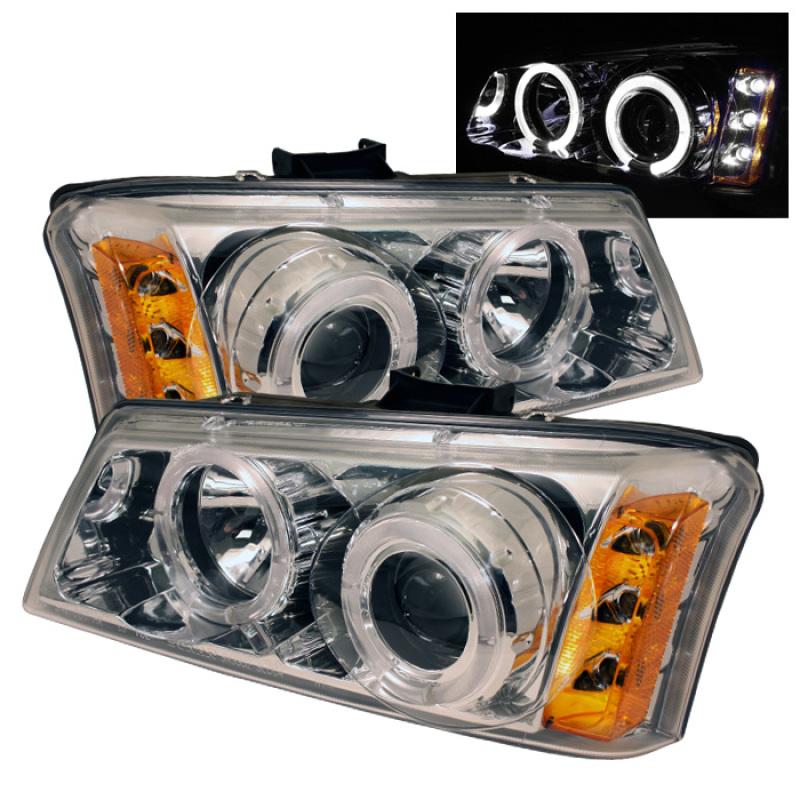 Spyder Chevy Silverado 1500 03-06 Projector Headlights LED Halo LED Ambr Reflctr Ch PRO-YD-CS03-AM-C 5009463 Main Image