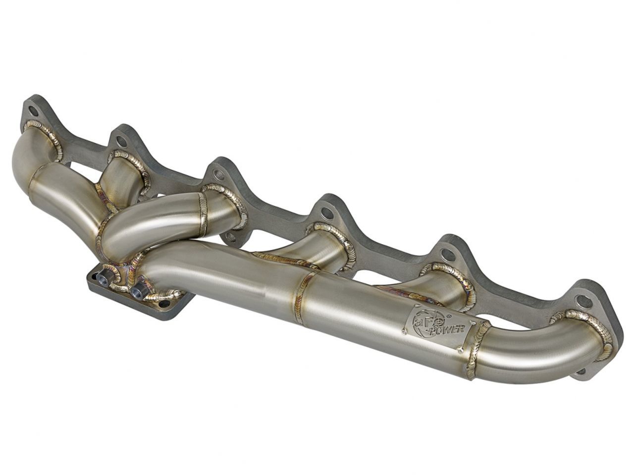 aFe Twisted Steel Header Turbo Manifold, 304 Stainless steel w/ T4 flange