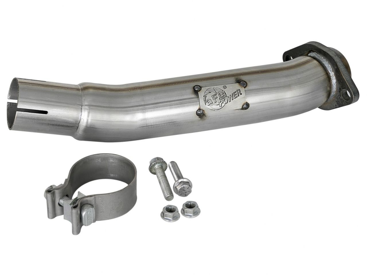 aFe Loop-Delete Down-Pipe, Twisted Steel, 2-1/2in, 409 Stainless Steel