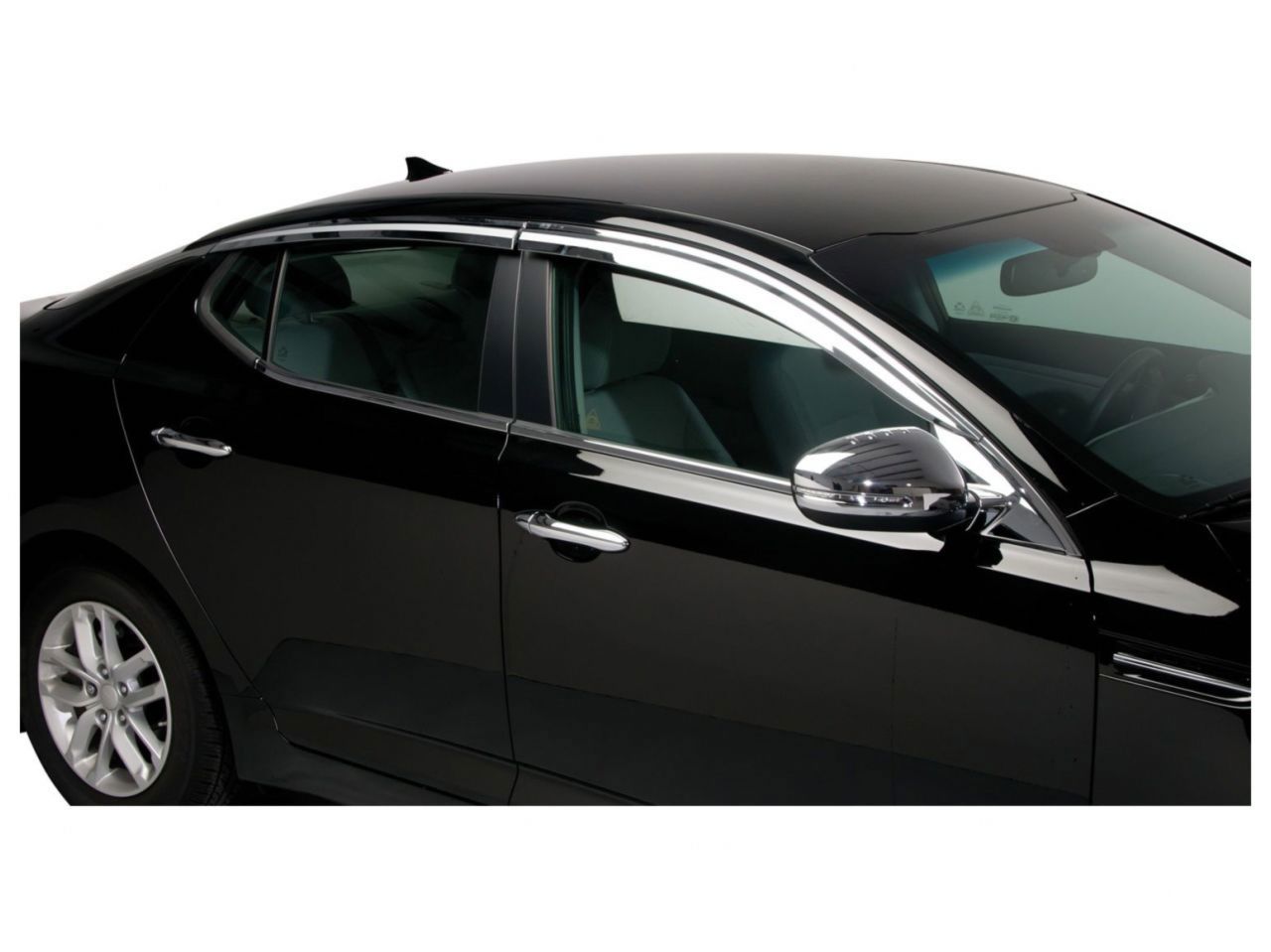 Putco Element Chrome Window Visors - Kia Optima - 4 pc - Tape on application