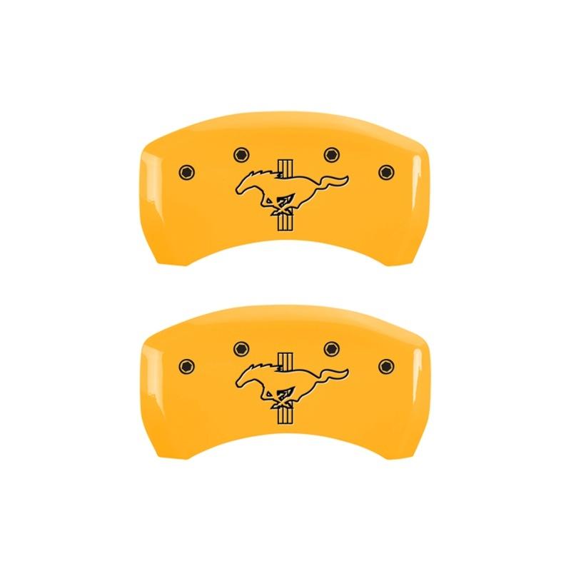 MGP Rear set 2 Caliper Covers Engraved Rear 2015/Bar & Pony Yellow finish black ch 10203RMB2YL Main Image