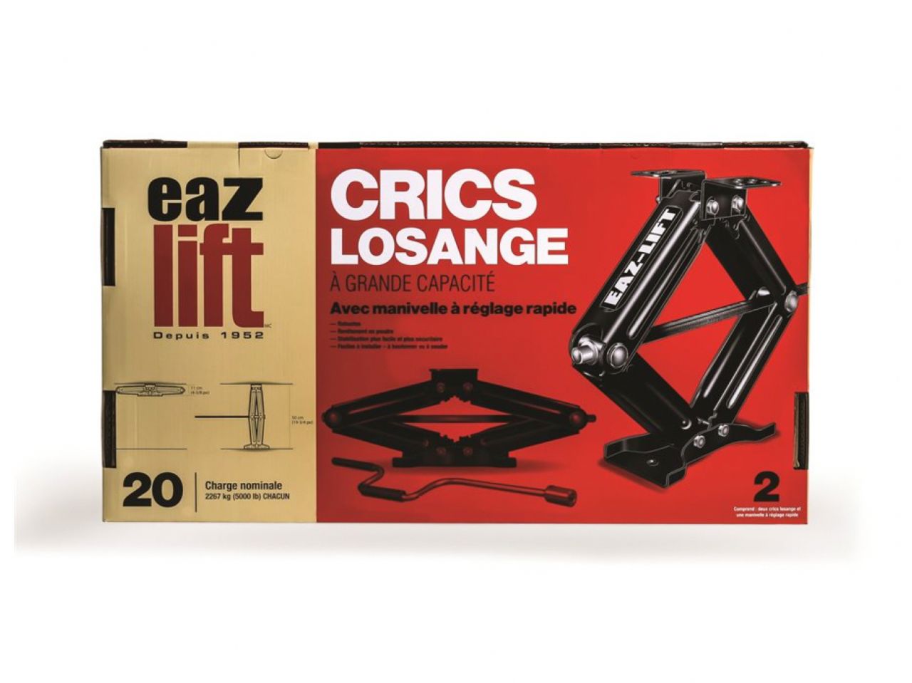 Camco Eaz-Lift 20" Scissor Jack - 5000lb (2ea) Bilingual