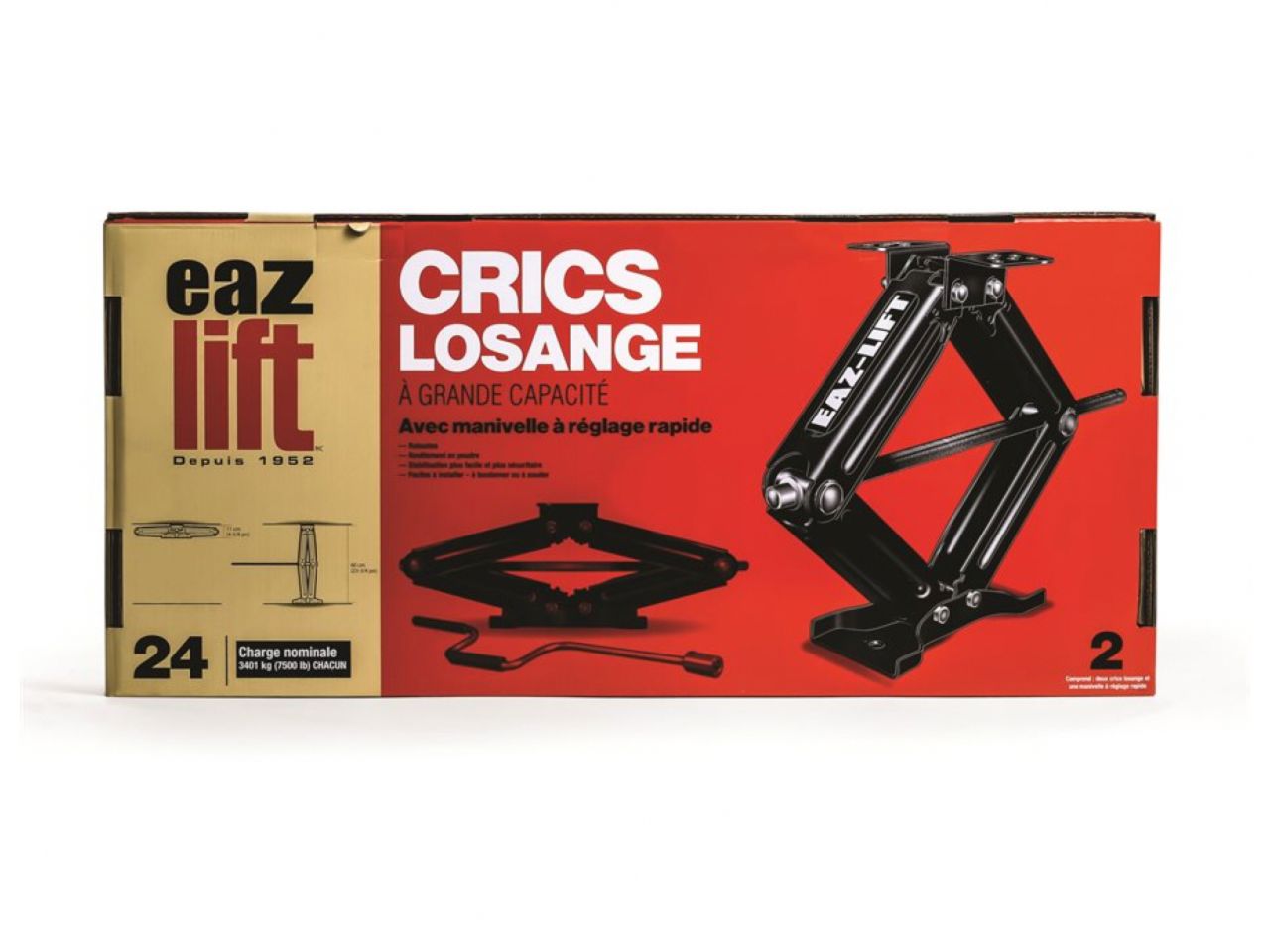 Camco Eaz-Lift 24" Scissor Jack - 7500lb (2ea) Bilingual