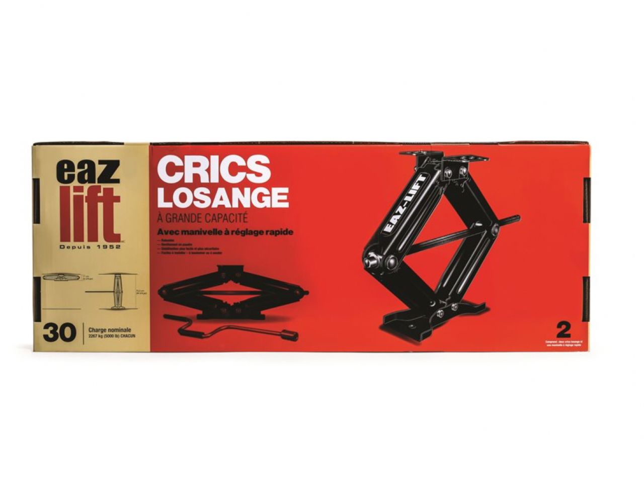 Camco Eaz-Lift 30" Scissor Jack - 5000lb (2ea) Bilingual