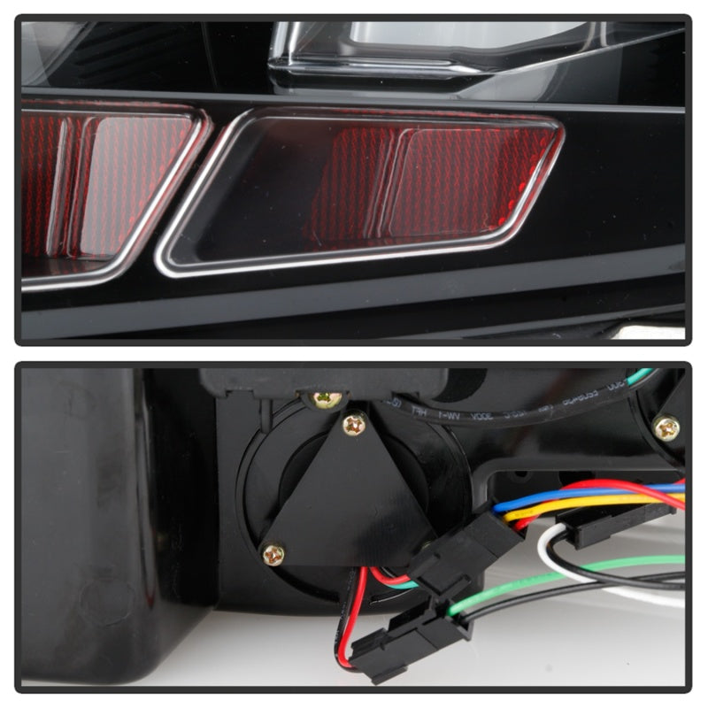 Spyder 10-12 Ford Mustang - Light Bar Seq. Turn Signal LED Tail Lights - Black - ALT-YD-FM10-LED-BK 5085108