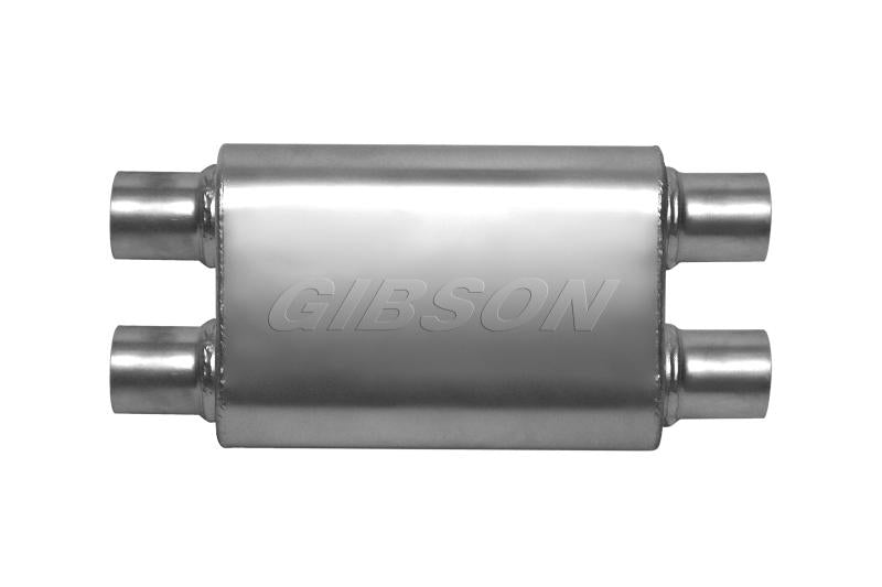 Gibson CFT Superflow Dual/Dual Oval Muffler - 4x9x13in/2.25in Inlet/2.25in Outlet - Stainless 55105S Main Image