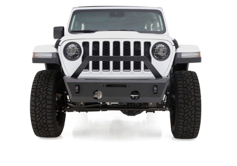 Rampage 2007-2018 Jeep Wrangler(JK)/2020 Jeep Gladiator Aluminum Stubby Front Trail Bumper - Black 99514