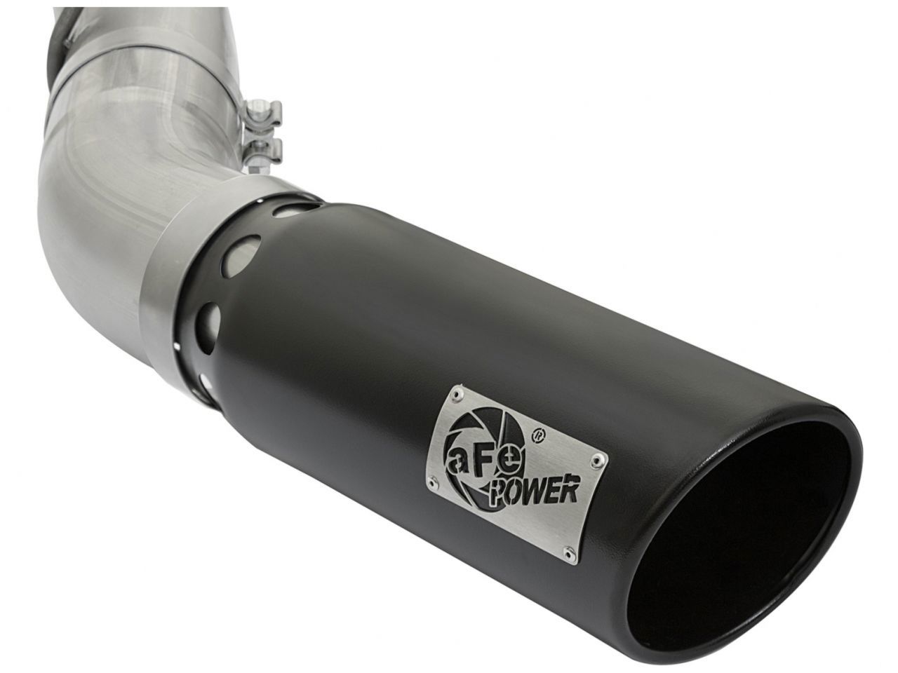 aFe ATLAS 4in Aluminized Steel DPF-Back Exhaust System w/Black Tip GM Dies