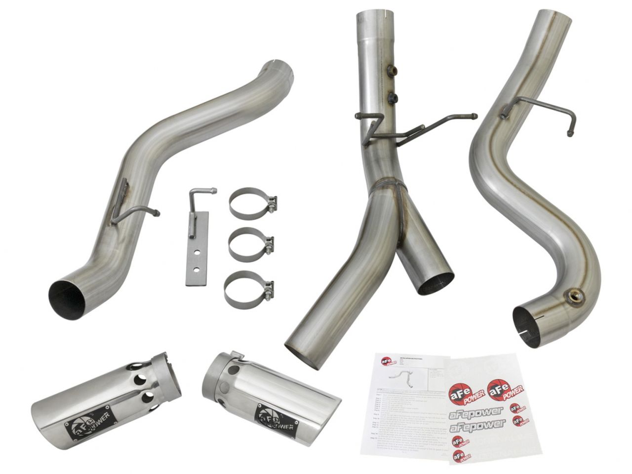 aFe ATLAS 4in Aluminized Steel DPF-Back Exhaust System w/Dual Rear Exit