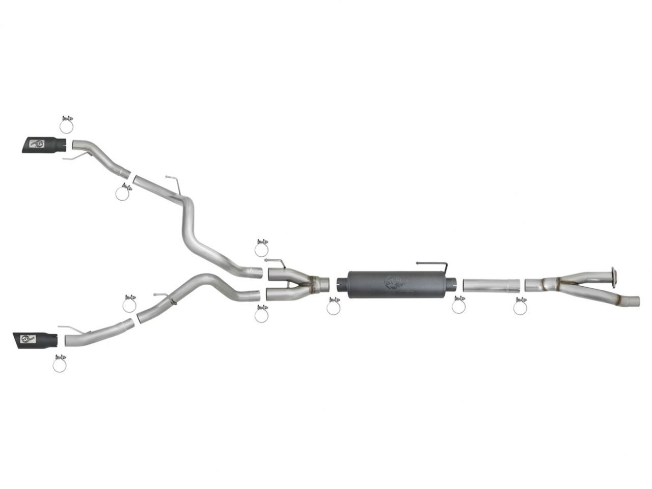 aFe Rebel Series Cat-Back Exhaust System w/ Black Tip Ford F-150 Raptor 17