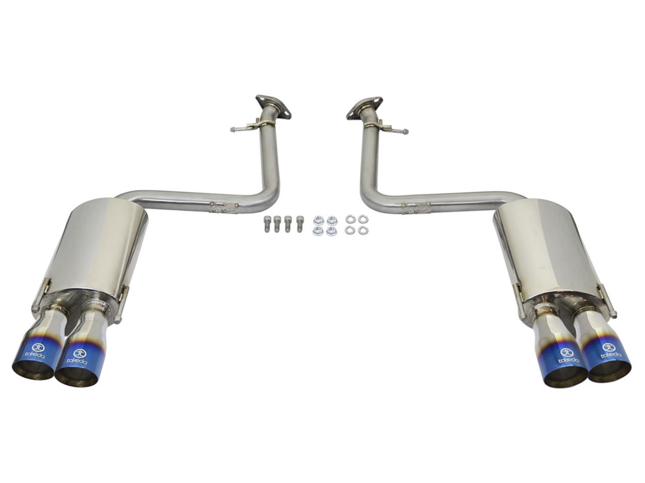 aFe Takeda 2in Stainless Steel Axle-Back Exhaust Sys w/Polished Blue Tips