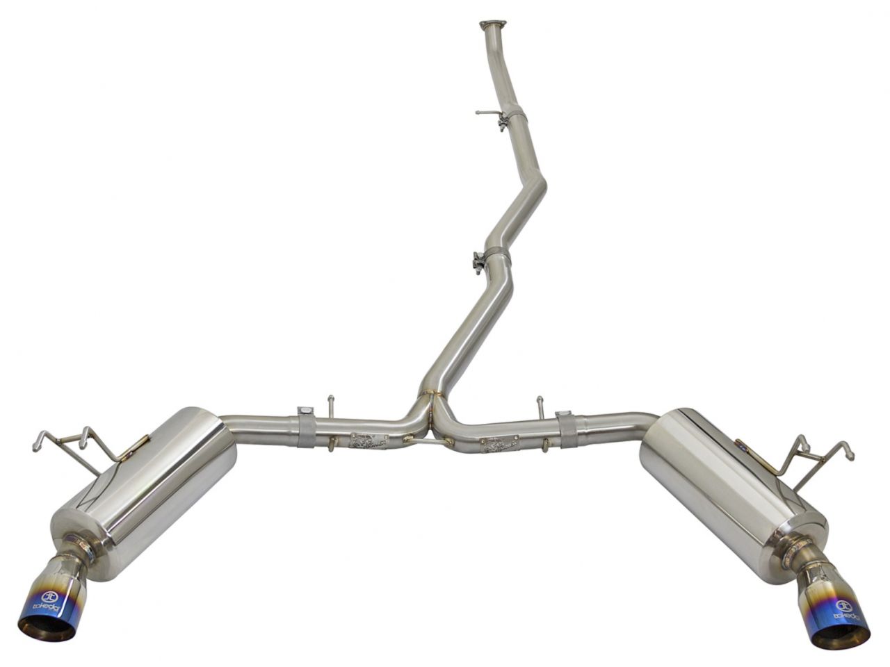 aFe Takeda 2-1/4 to 2-1/2in 304 Stainless Steel Cat-Back Exhaust w/Anodize