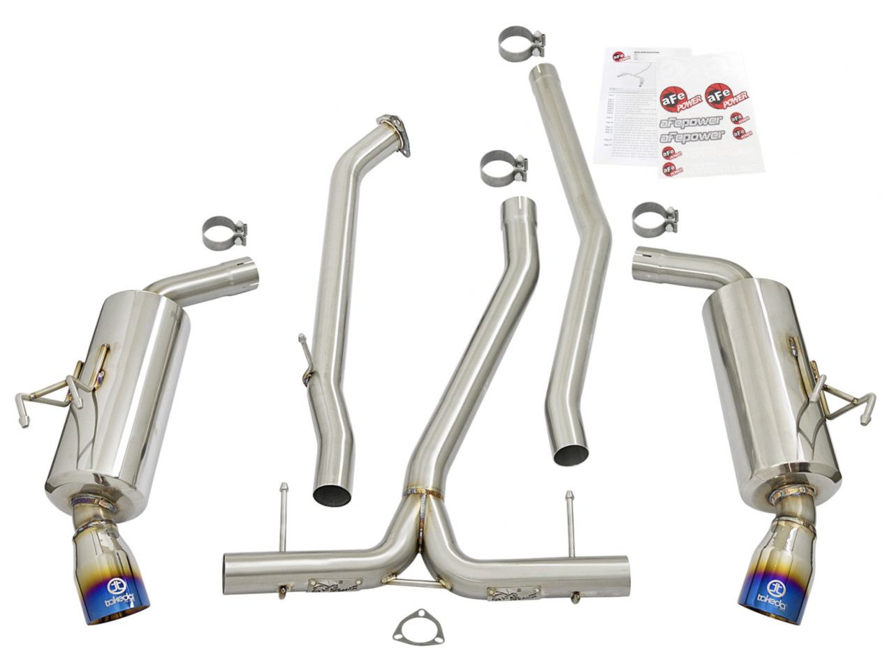 aFe Takeda 2-1/4 to 2-1/2in 304 Stainless Steel Cat-Back Exhaust w/Anodize