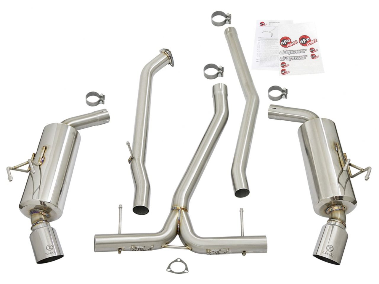 aFe Takeda 2-1/4 to 2-1/2in 304 Stainless Steel Cat-Back Exhaust w/Polishe