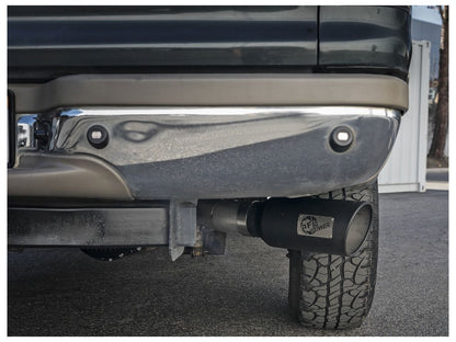 aFe Large Bore-Hd 4 In 409 Stainless Steel Turbo-Back Race Pipe w/ Muffler