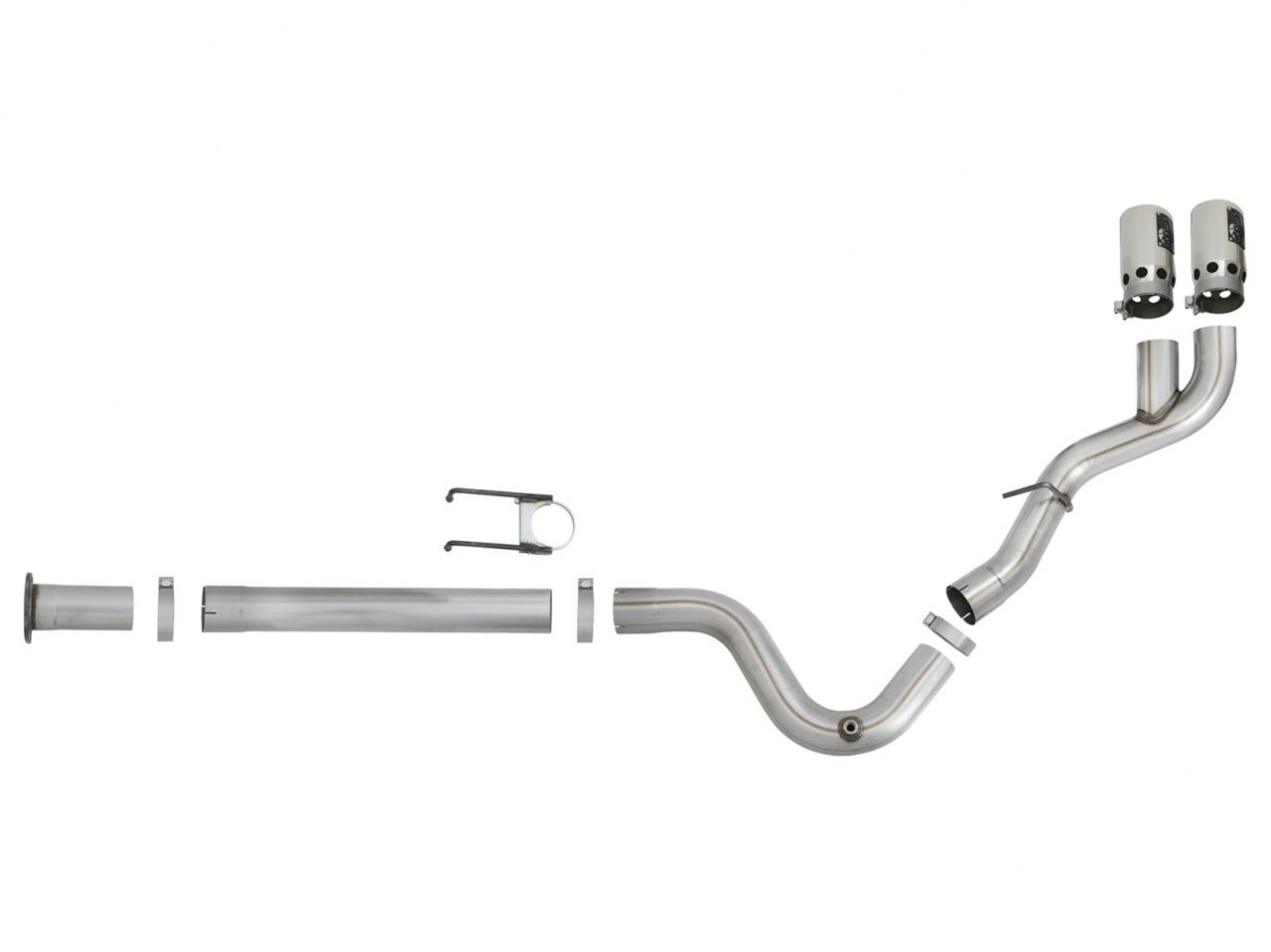 aFe Rebel XD 4in Stainless Steel Down-Pipe Back Exhaust System w/ Dual Pol