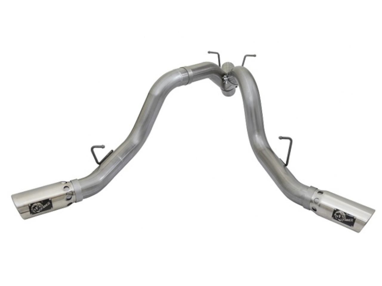 aFe Polished Large Bore-HD 4" 409 SS DPF-Back Exhaust 17 GM Diesel Trucks