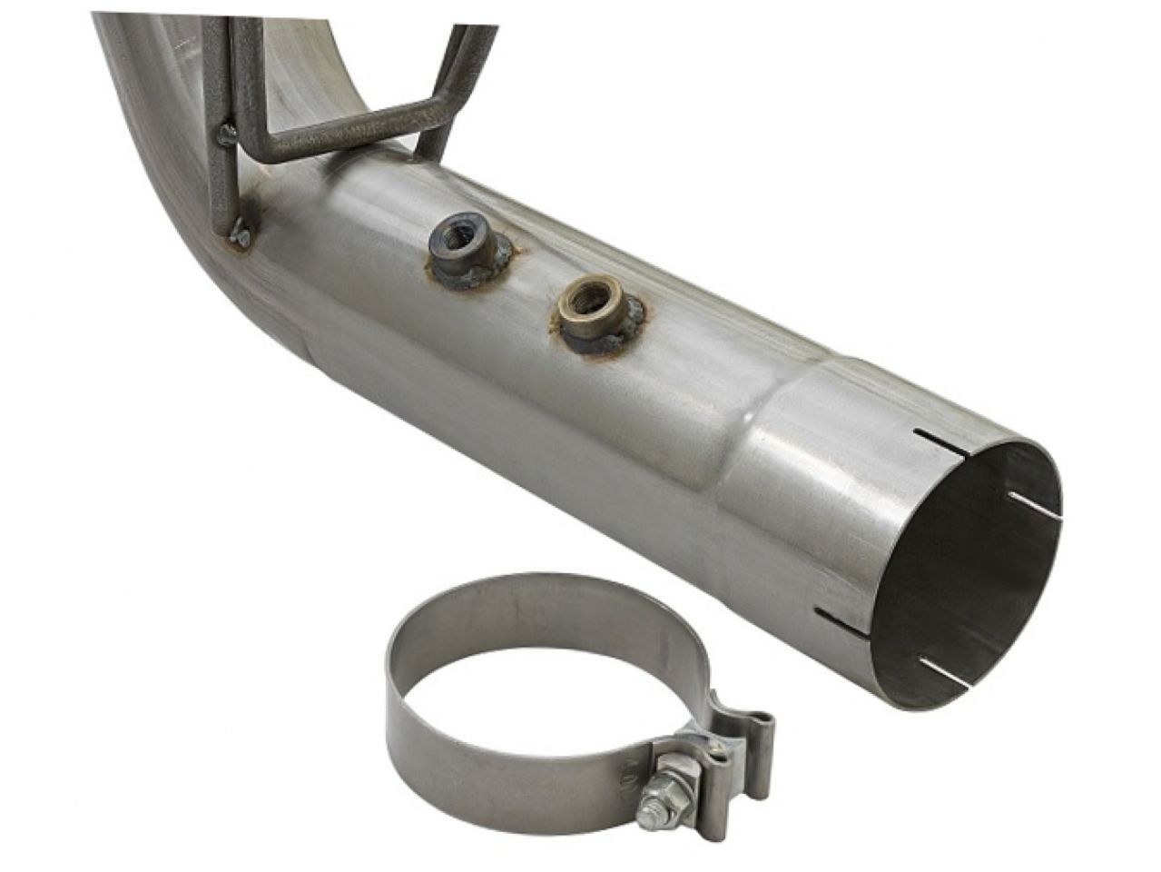 aFe Polished Large Bore-HD 4" 409 SS DPF-Back Exhaust 17 GM Diesel Trucks