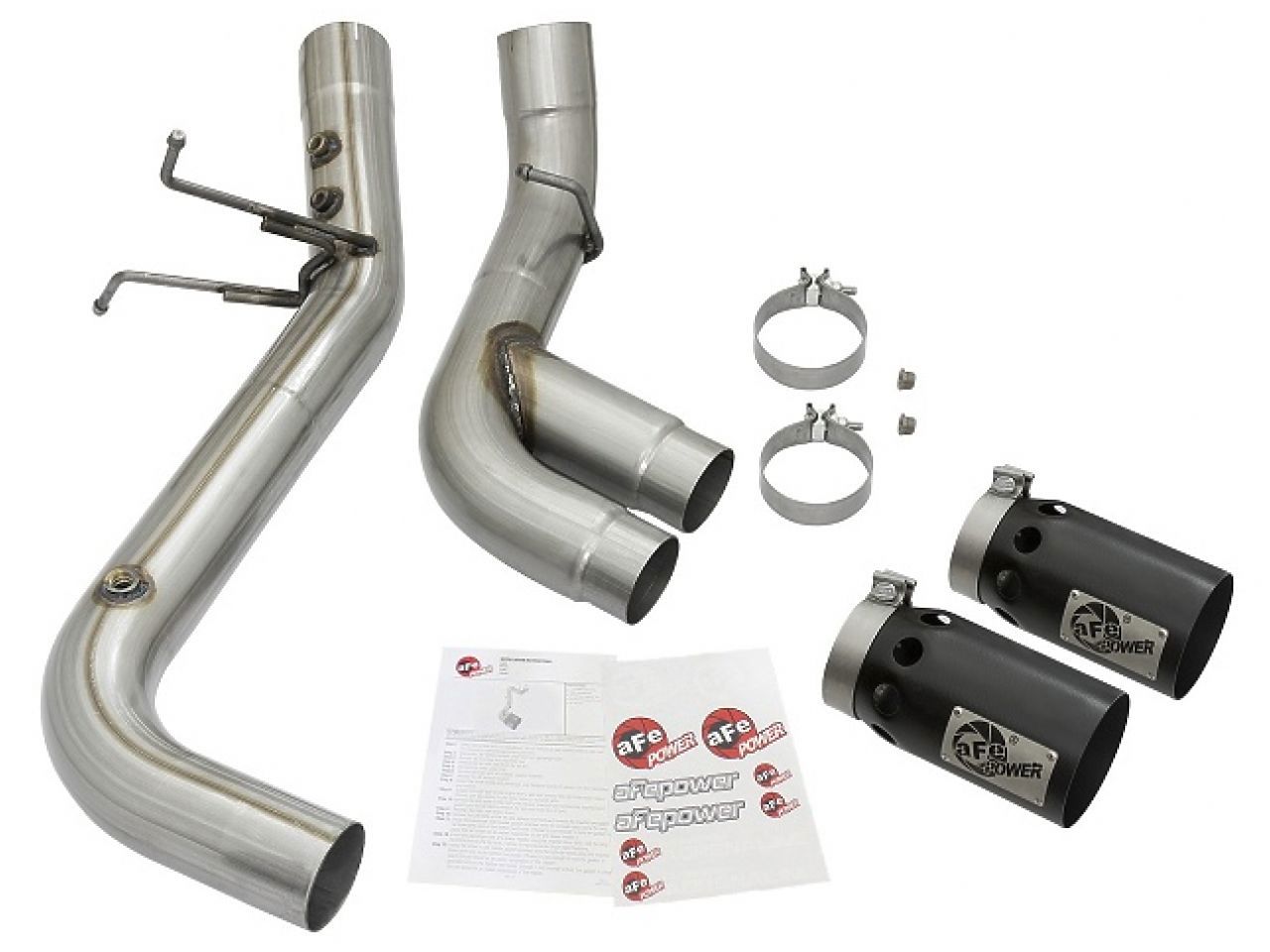 aFe Rebel XD Series 4in 409 Stainless Steel DPF-Back Exhaust w/Dual Black