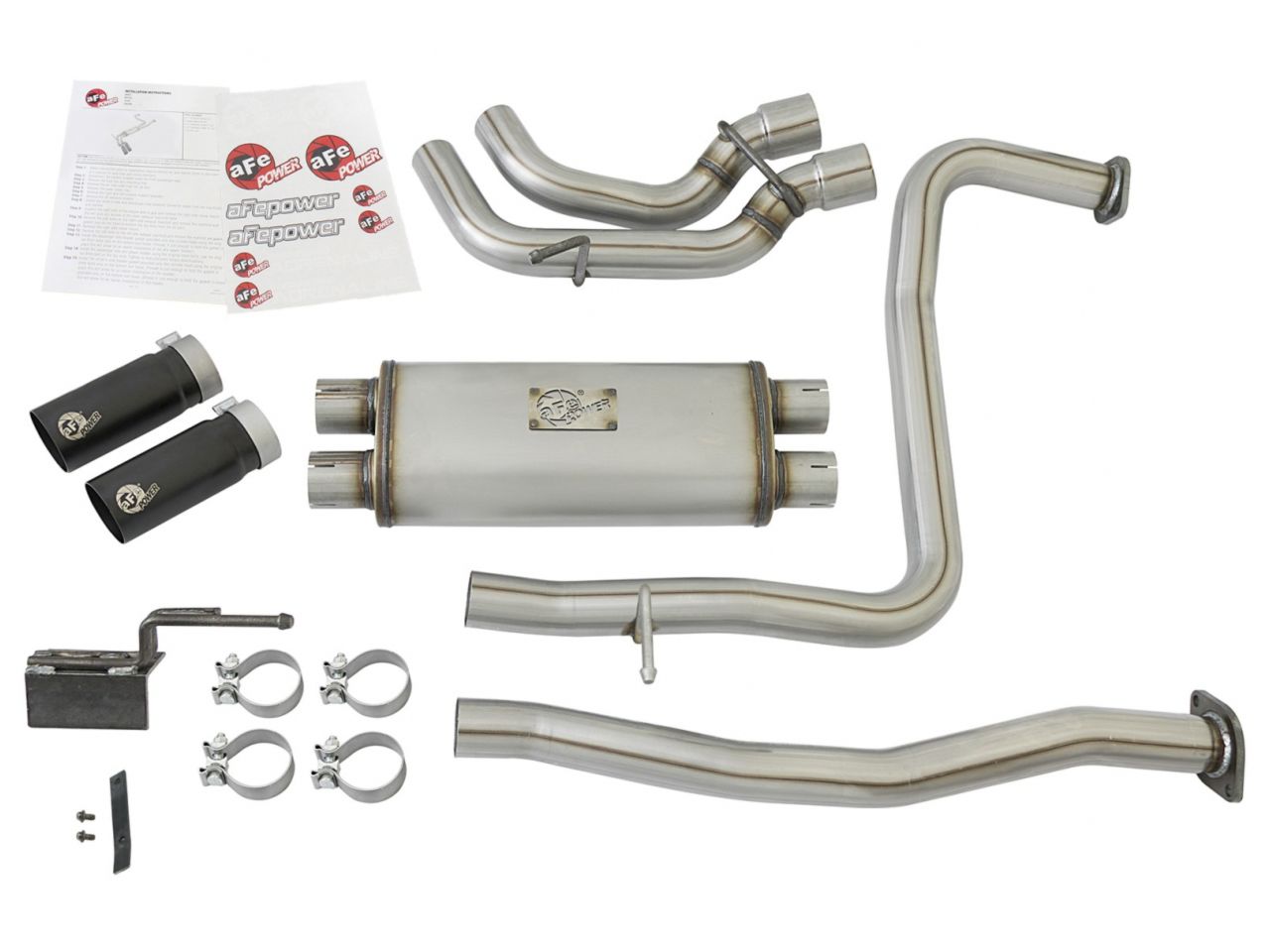 aFe Rebel Series 2-1/2" Cat-Back Exhaust System w/ Black Tip Nissan Titan