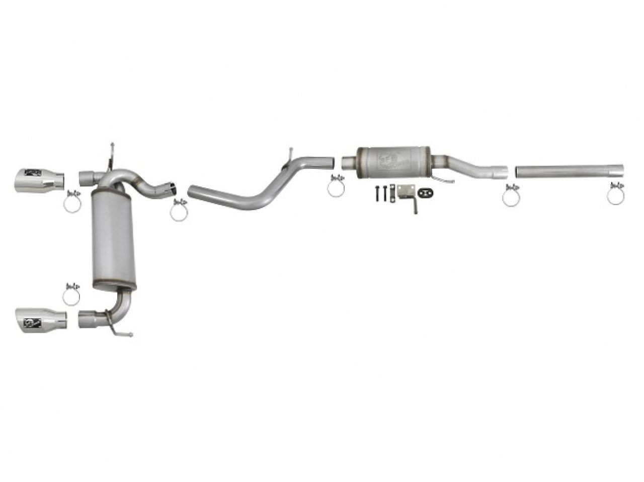 aFe Rebel Series 2.5in 409 Stainless Steel Cat-Back Exhaust System w/ Poli