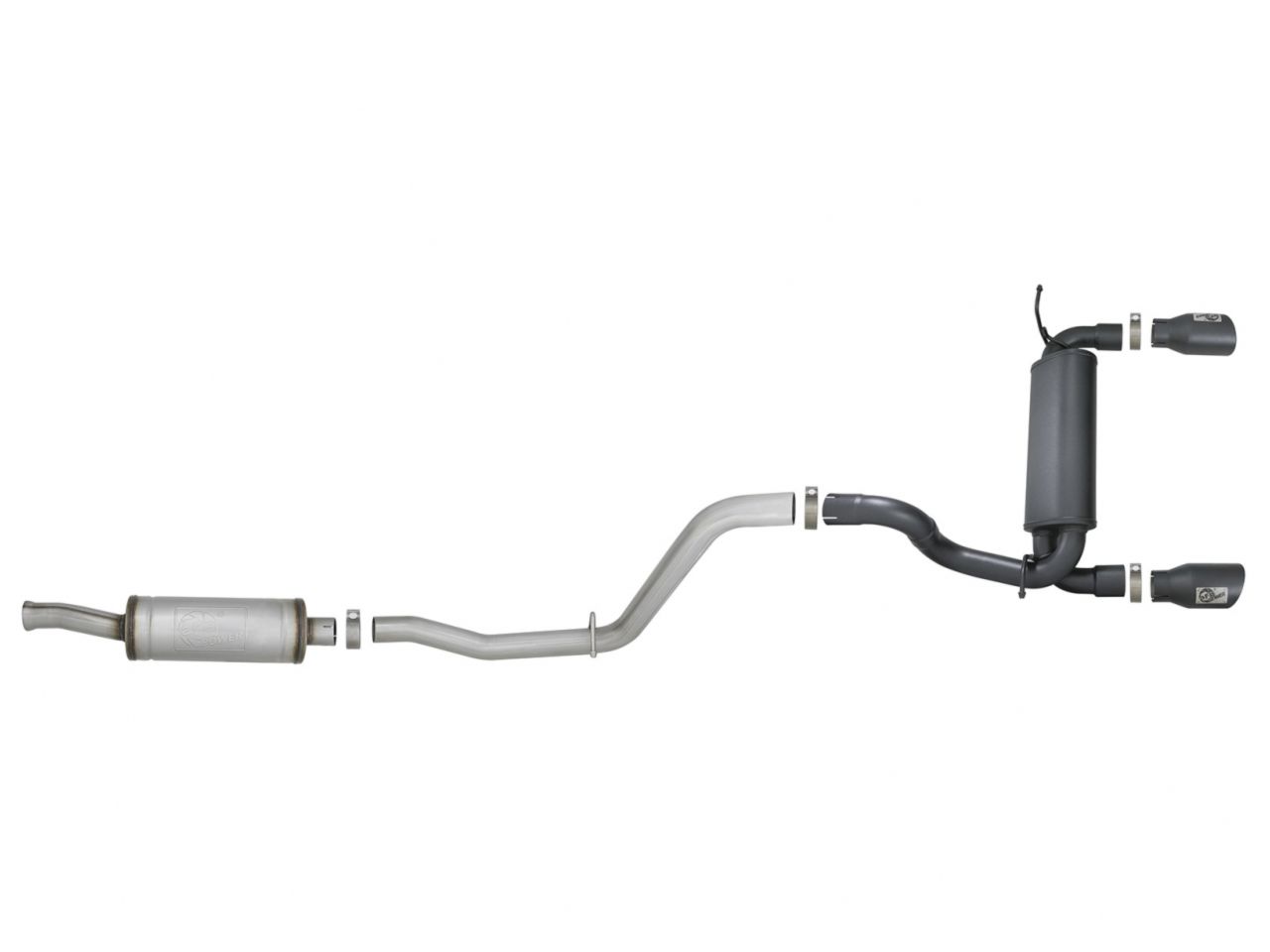 aFe Cat-Back Exhaust w/ Black Tips, Rebel Series 2.5in 409 Stainless Steel