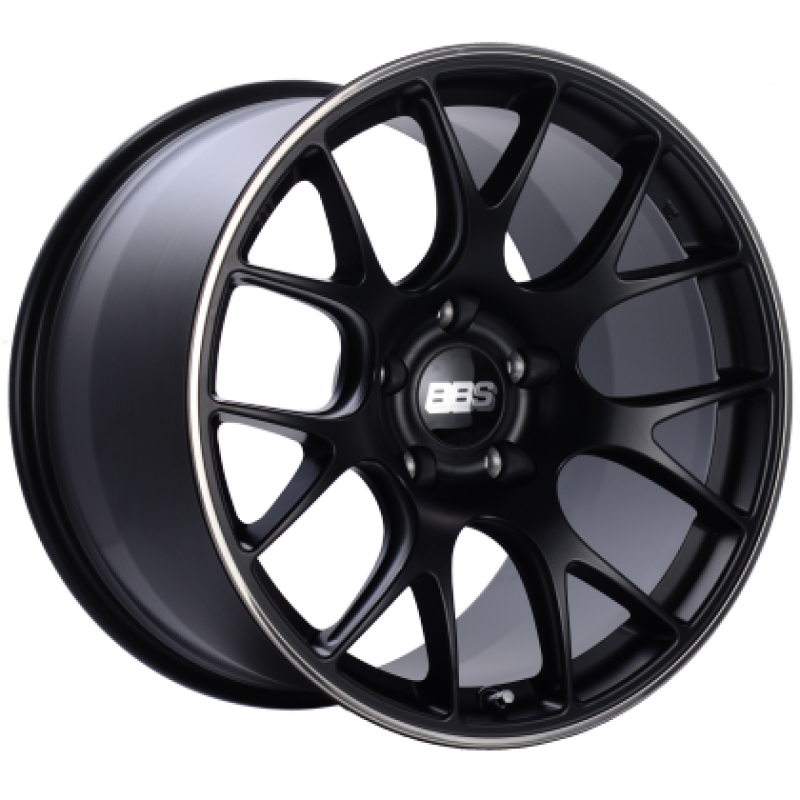 BBS CH-R 19x8.5 5x112 ET40 Satin Black Polished Rim Protector Wheel -82mm PFS/Clip Required CH122BPO