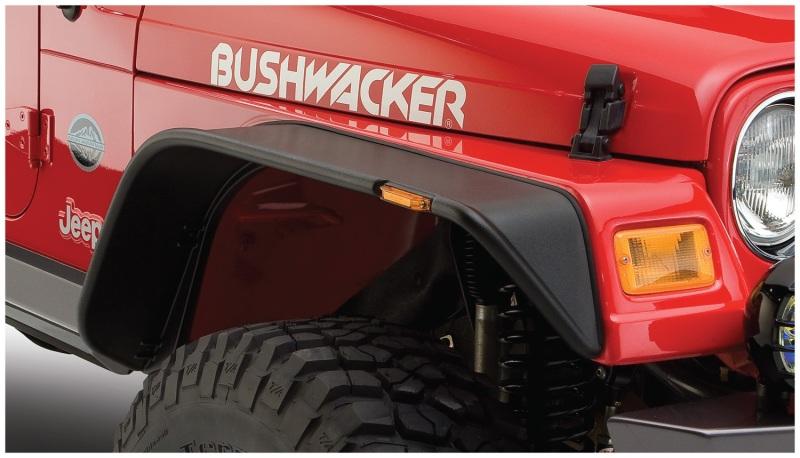 Bushwacker 97-06 Jeep TJ Flat Style Flares 2pc - Black 10055-07 Main Image