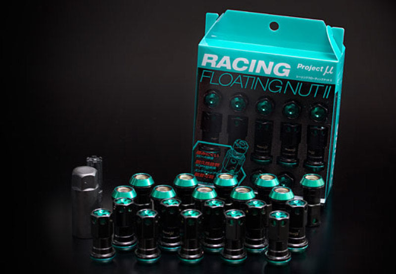 Project Mu Racing Floating Lug Nut II M12 x 1.5 - Black PFN2P150B