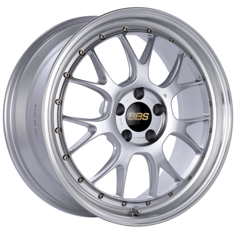 BBS LM-R 19x8.5 5x112 ET38 Diamond Silver Center Diamond Cut Lip Wheel -82mm PFS/Clip Required LM322DSPK Main Image