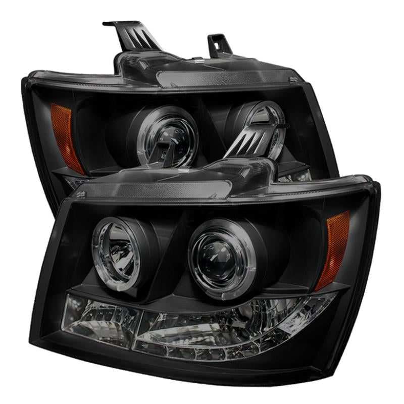 Spyder Chevy Suburban 1500 07-14 Projector Headlights LED Halo LED Blk Smke PRO-YD-CSUB07-HL-BSM 5078346 Main Image