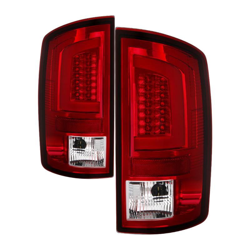 Spyder 07-09 Dodge Ram 2500/3500 V3 Light Bar LED Tail Lights - Red Clear (ALT-YD-DRAM06V3-LBLED-RC) 5084286 Main Image